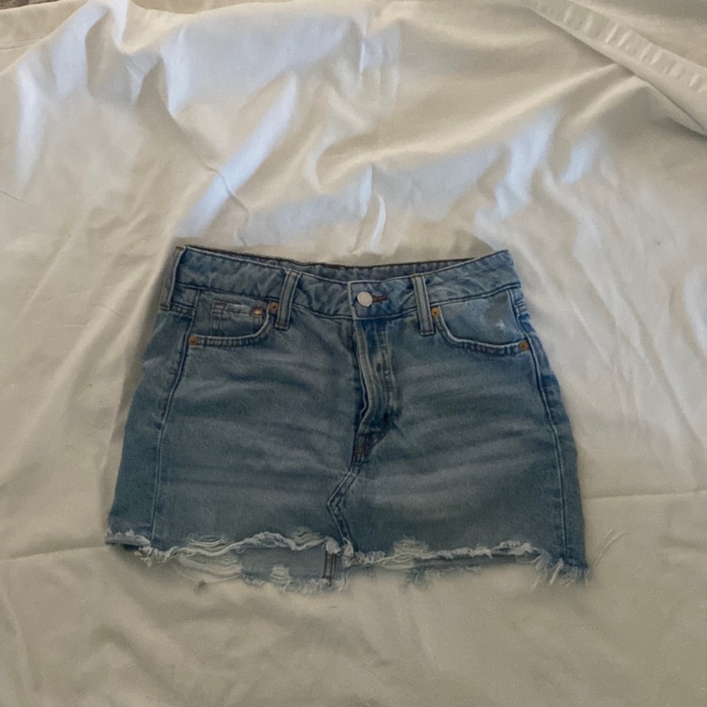 Raw edge Jean skirt